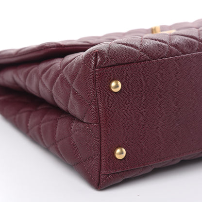 Chanel Caviar Lizard Quilted Medium Coco Handle Flap Burgundy 8 of 10