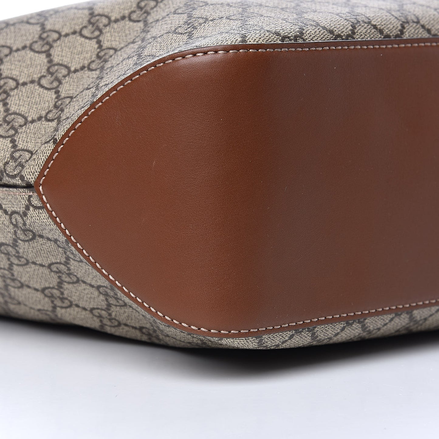 GG Supreme Monogram Large Linea A Hobo Light Brown
