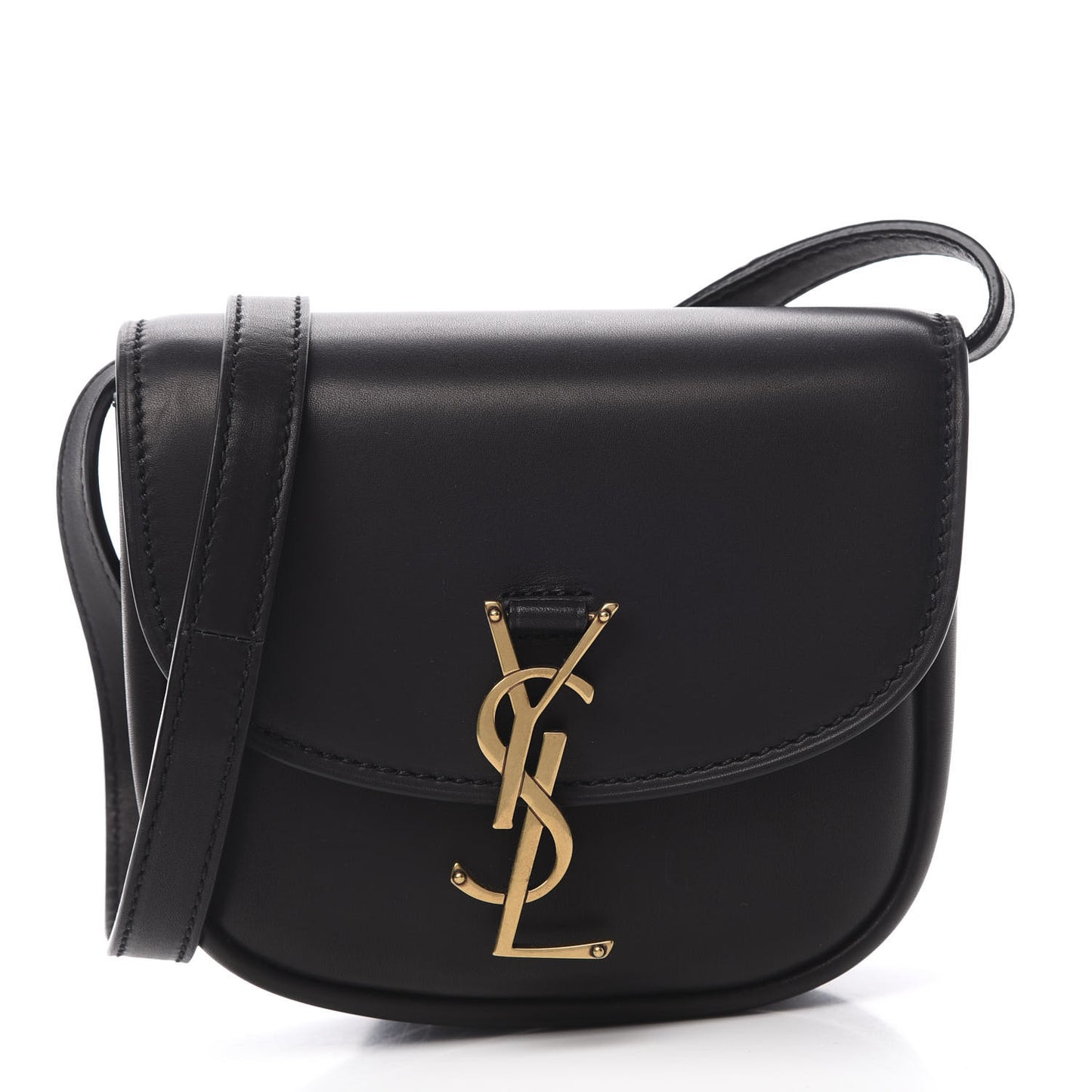 Smooth Calfskin Mini Classic Monogram Kaia Satchel Black