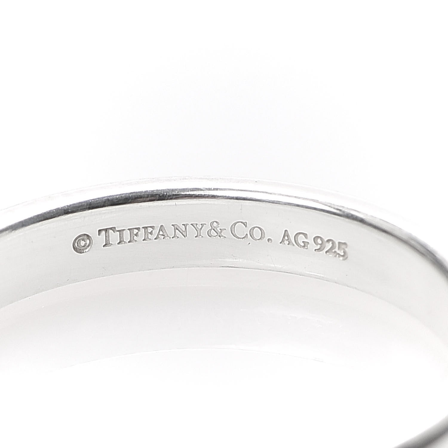 Tiffany Sterling Silver Enamel Return to Double Heart Ring Blue 54 6.75 4 of 5