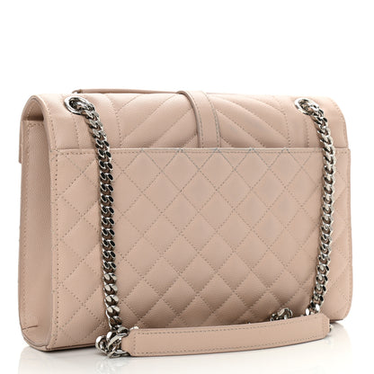 Saint Laurent Grain De Poudre Textured Mixed Matelasse Medium Triquilt Monogram Satchel Marble Pink 3 of 15