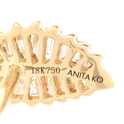 Anita Ko 18K Yellow Gold Diamond Small Palm Leaf Earrings 4 of 4
