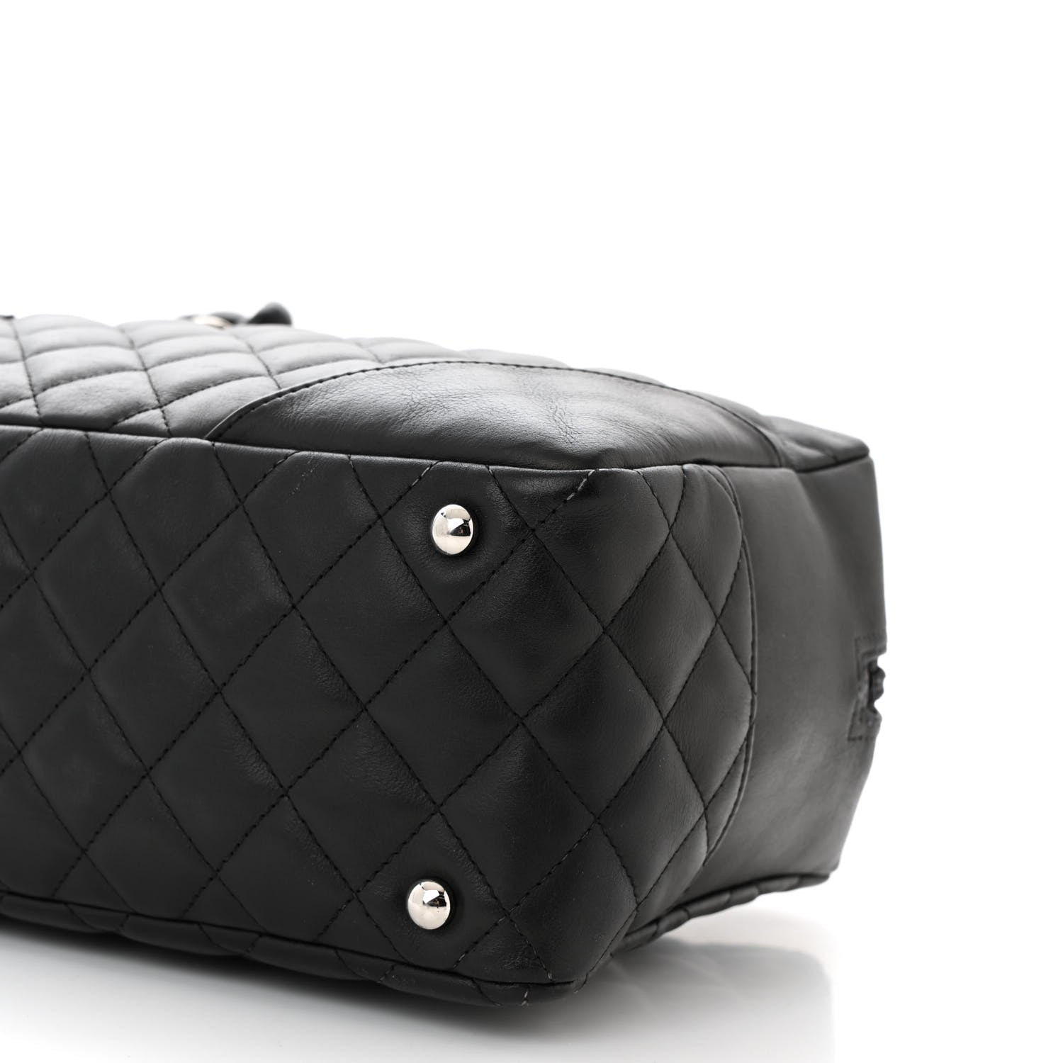 Chanel Calfskin Quilted Large Cambon Bowler Black 10 of 11