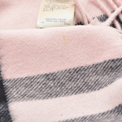 Burberry Cashmere Giant Heritage Check Fringe Scarf Ash Rose 7 of 7