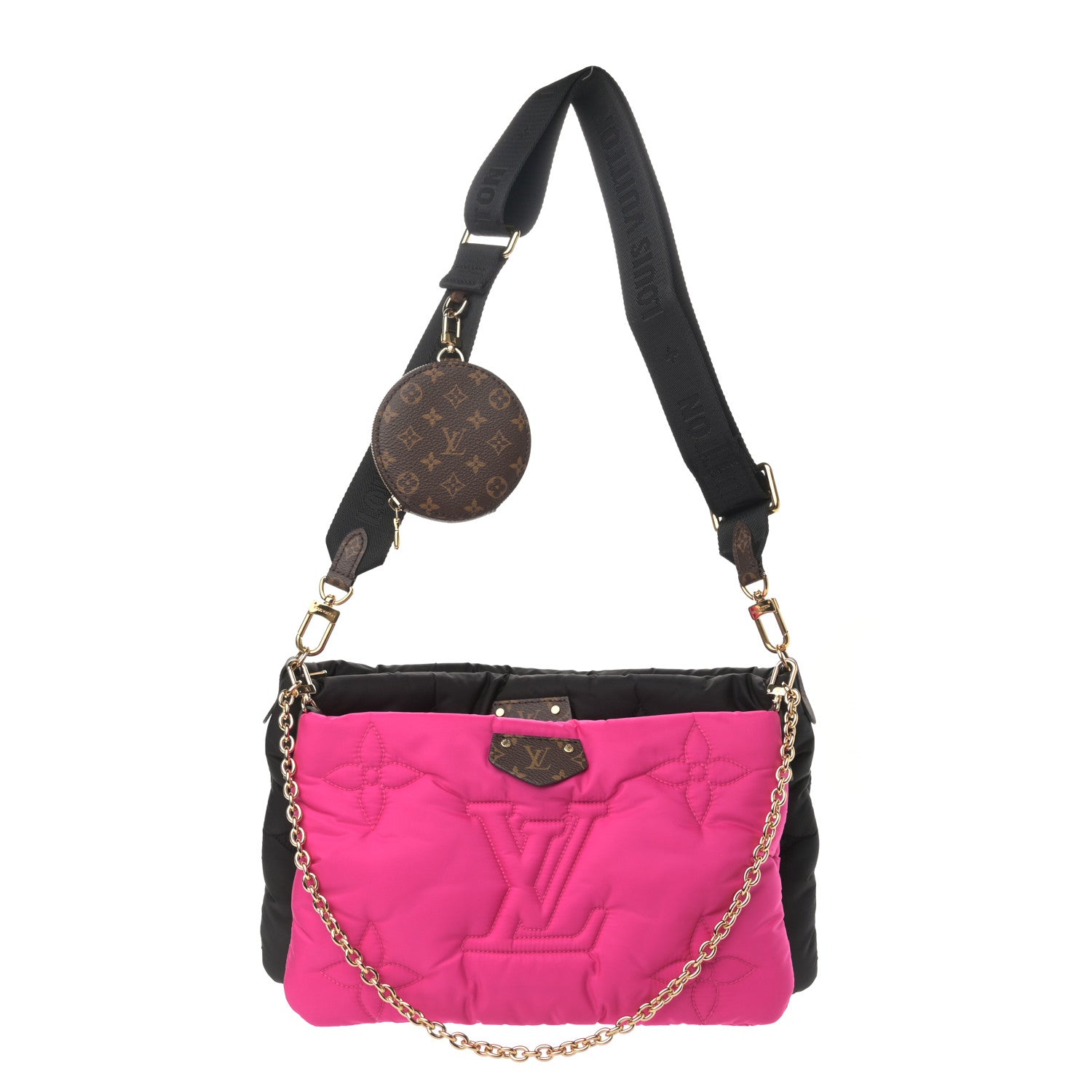 Louis Vuitton Econyl Monogram Pillow Maxi Multi Pochette Accessories Black Fuchsia 1 of 11
