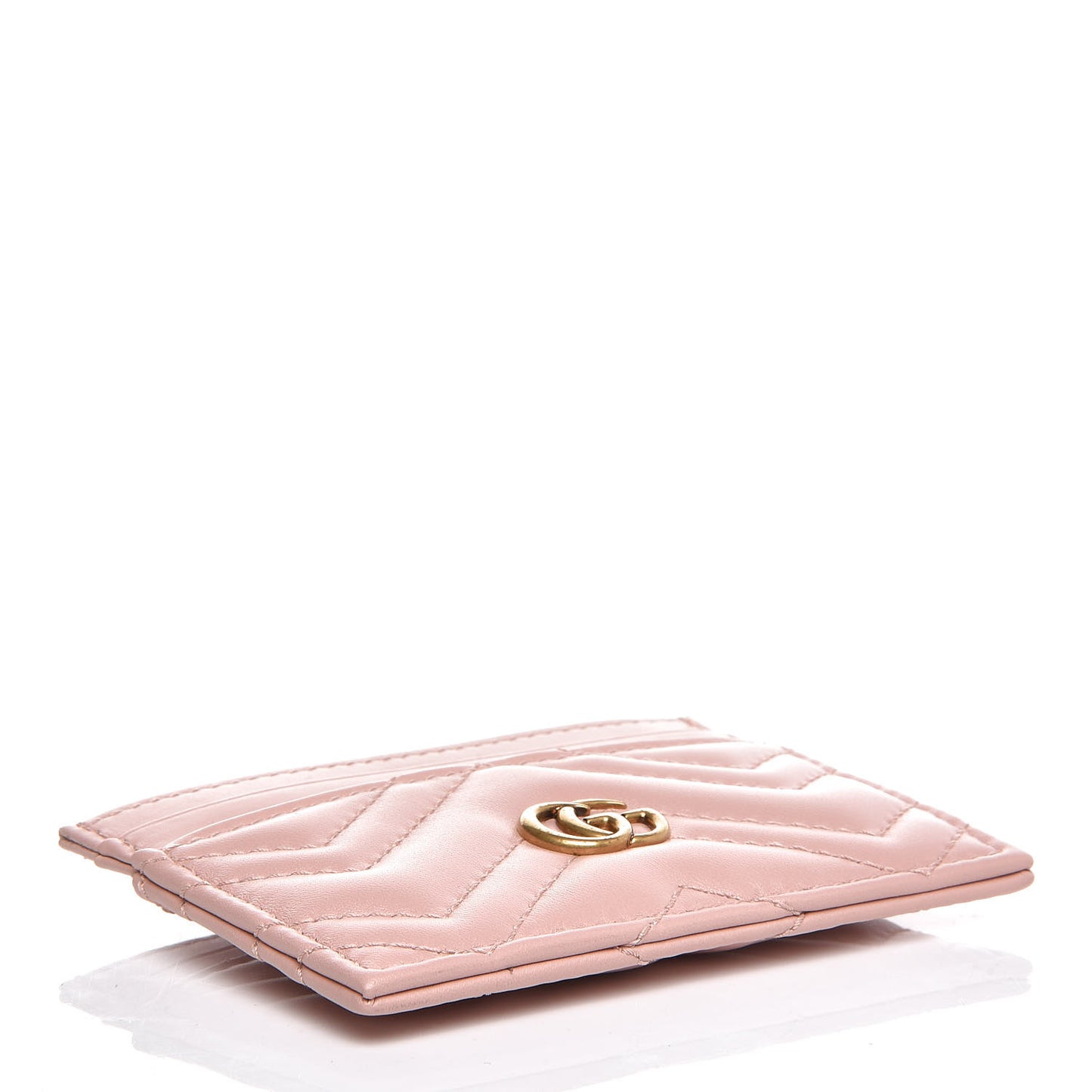 Calfskin Matelasse GG Marmont Card Holder Perfect Pink