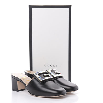 Gucci Malaga Kid Crystal Square G Madelyn 60mm Mules 37.5 Black 11 of 11