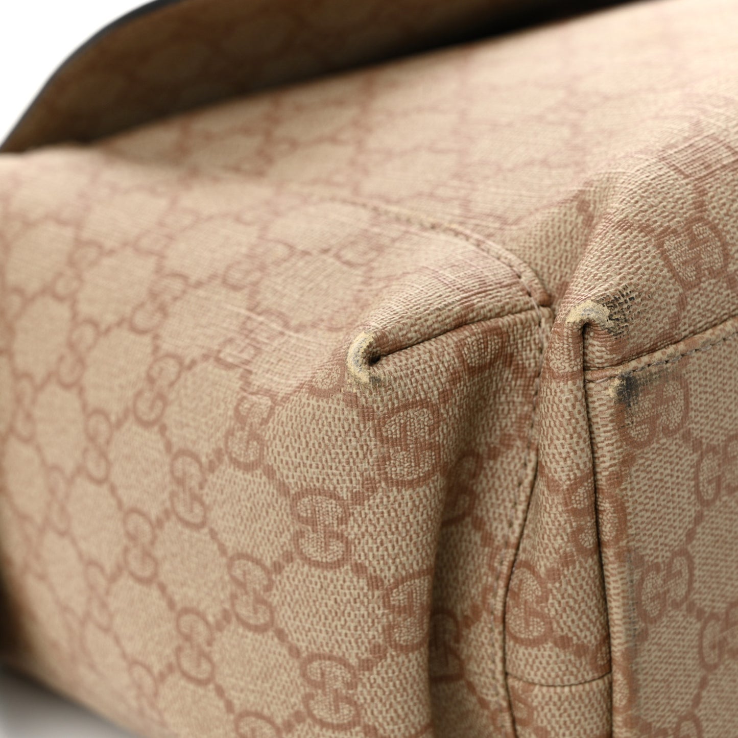 GG Supreme Monogram Messenger Diaper Bag Beige