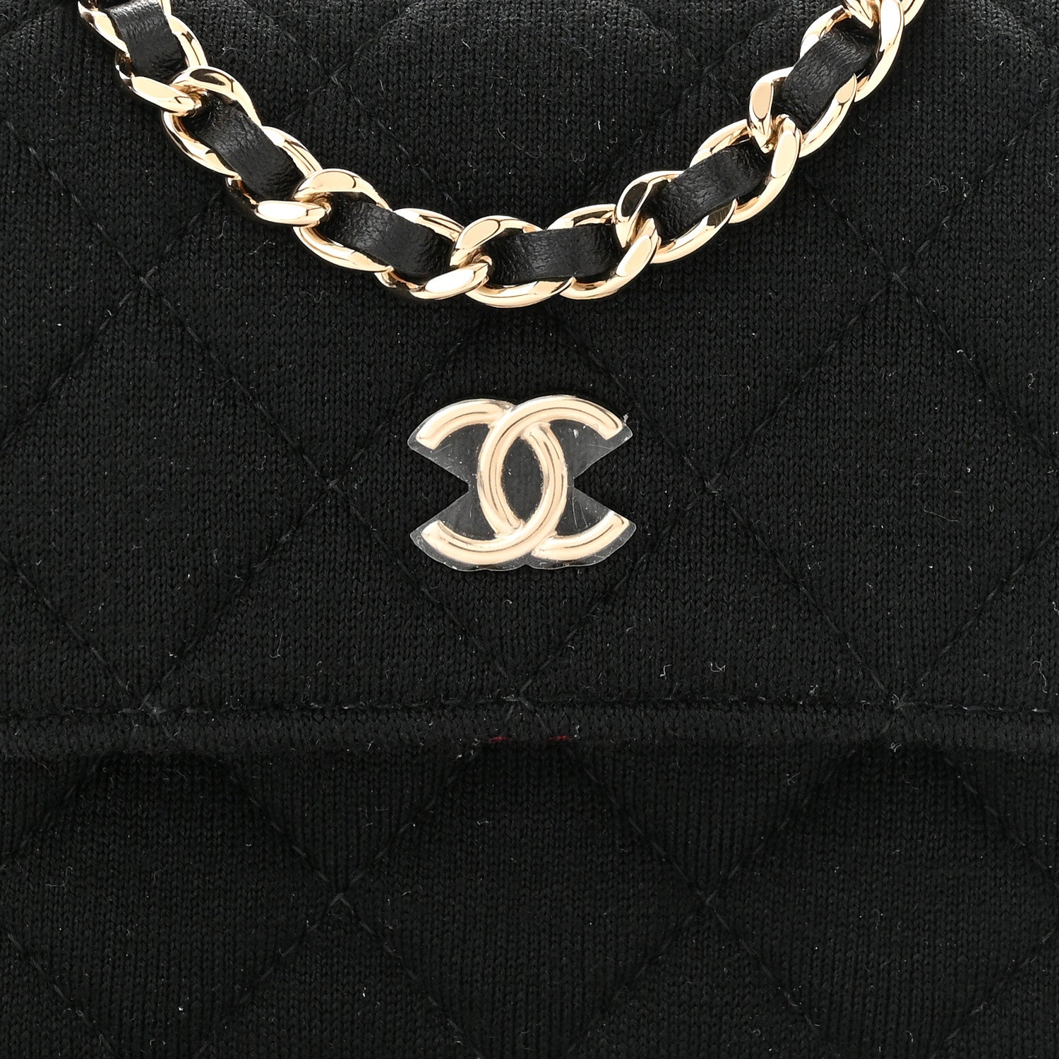 Chanel Wool Quilted Clutch With Chain Black 8 of 11