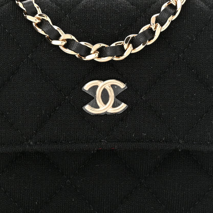 Chanel Wool Quilted Clutch With Chain Black 8 of 11