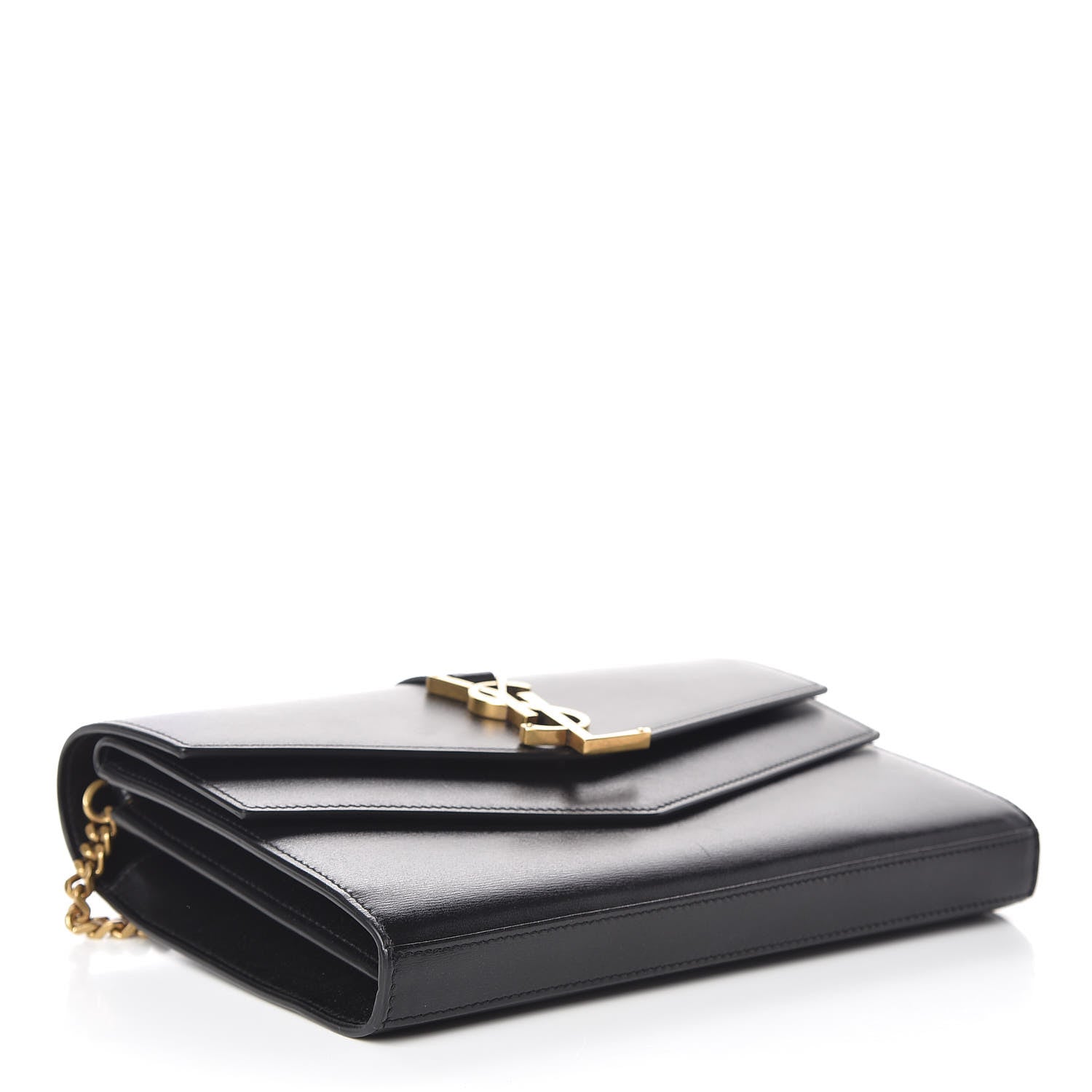 Saint Laurent Smooth Calfskin Monogram Sulpice Chain Wallet Black 4 of 10