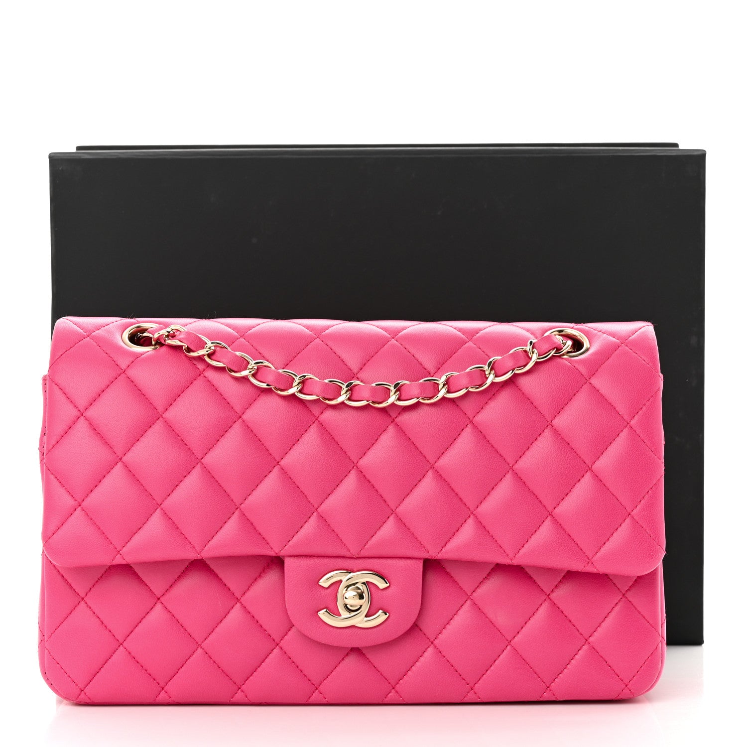 Chanel Lambskin Quilted Medium Double Flap Pink 15 of 15