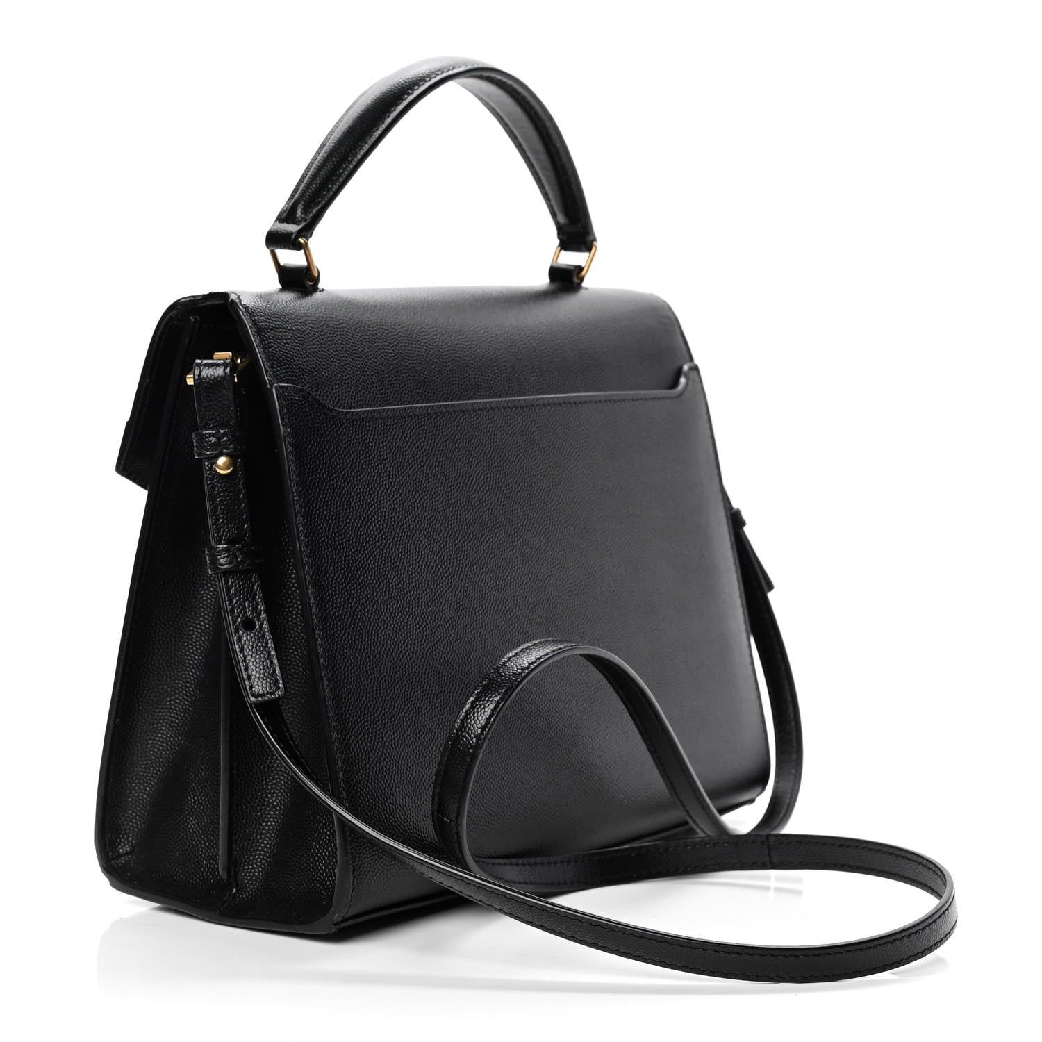 Saint Laurent Grain de Poudre Medium Classic Monogram Cassandra Top Handle Black 3 of 7