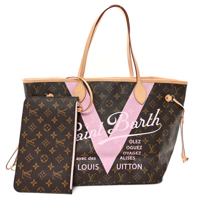 Louis Vuitton Monogram Saint Barth V Neverfull MM Rose Ballerine 2 of 11