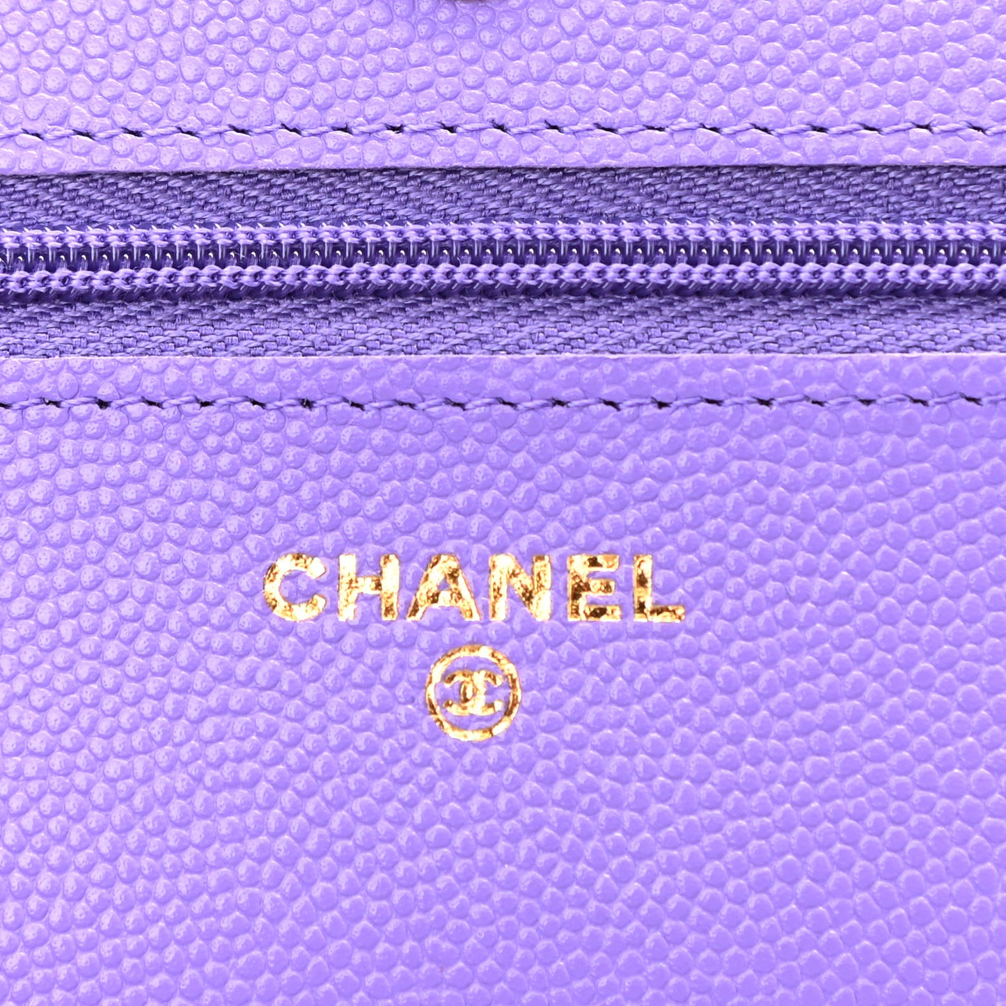 Caviar Quilted Wallet On Chain WOC Purple