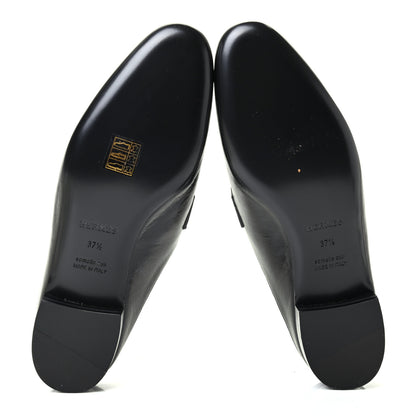 Hermes Goatskin Rivoli Mules 37.5 Black 5 of 8