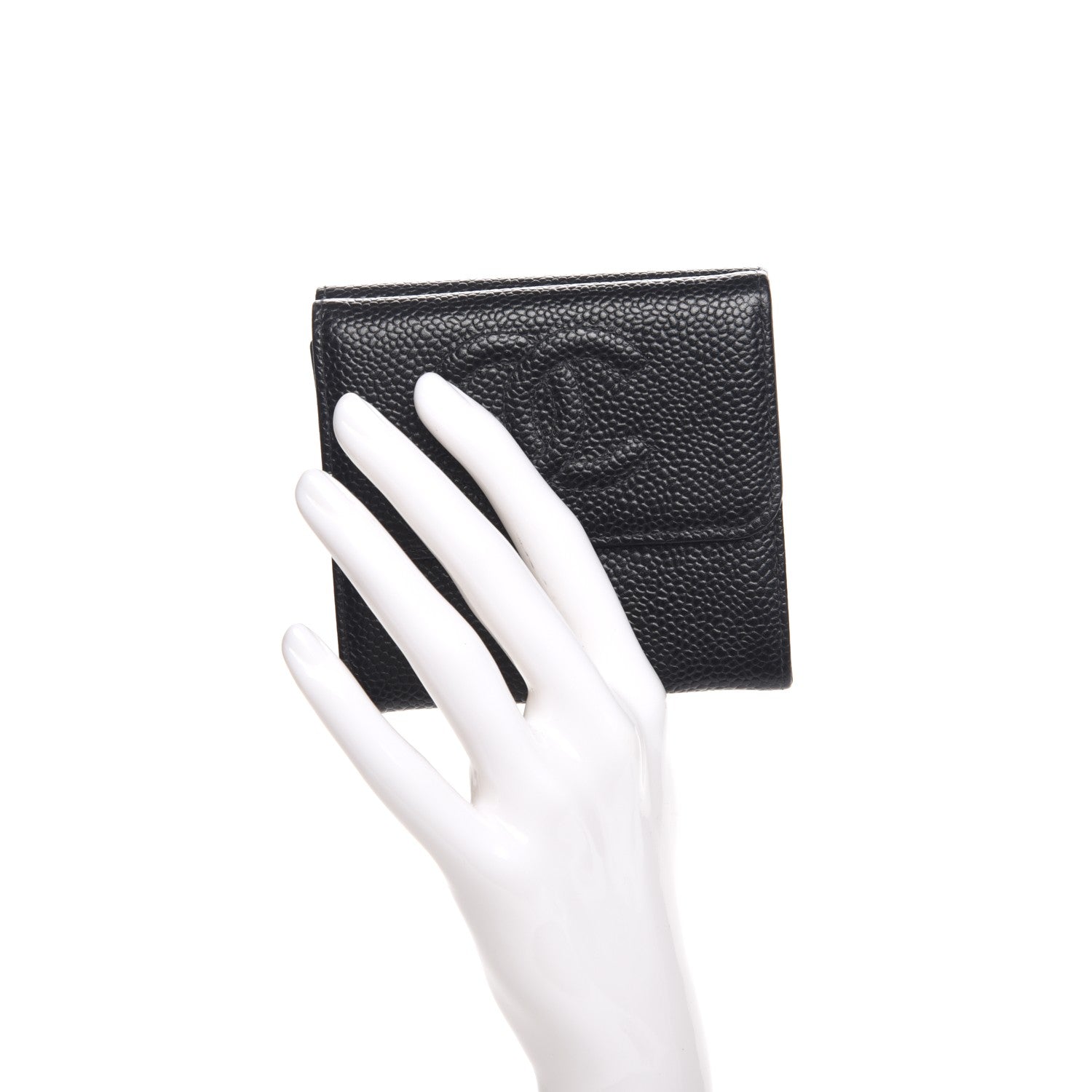 Chanel Caviar Timeless CC Compact Double Sided Wallet Black 2 of 8