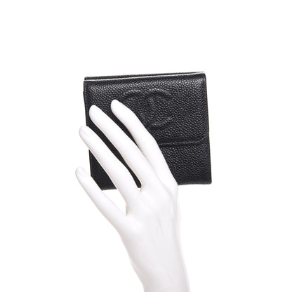 Chanel Caviar Timeless CC Compact Double Sided Wallet Black 2 of 8
