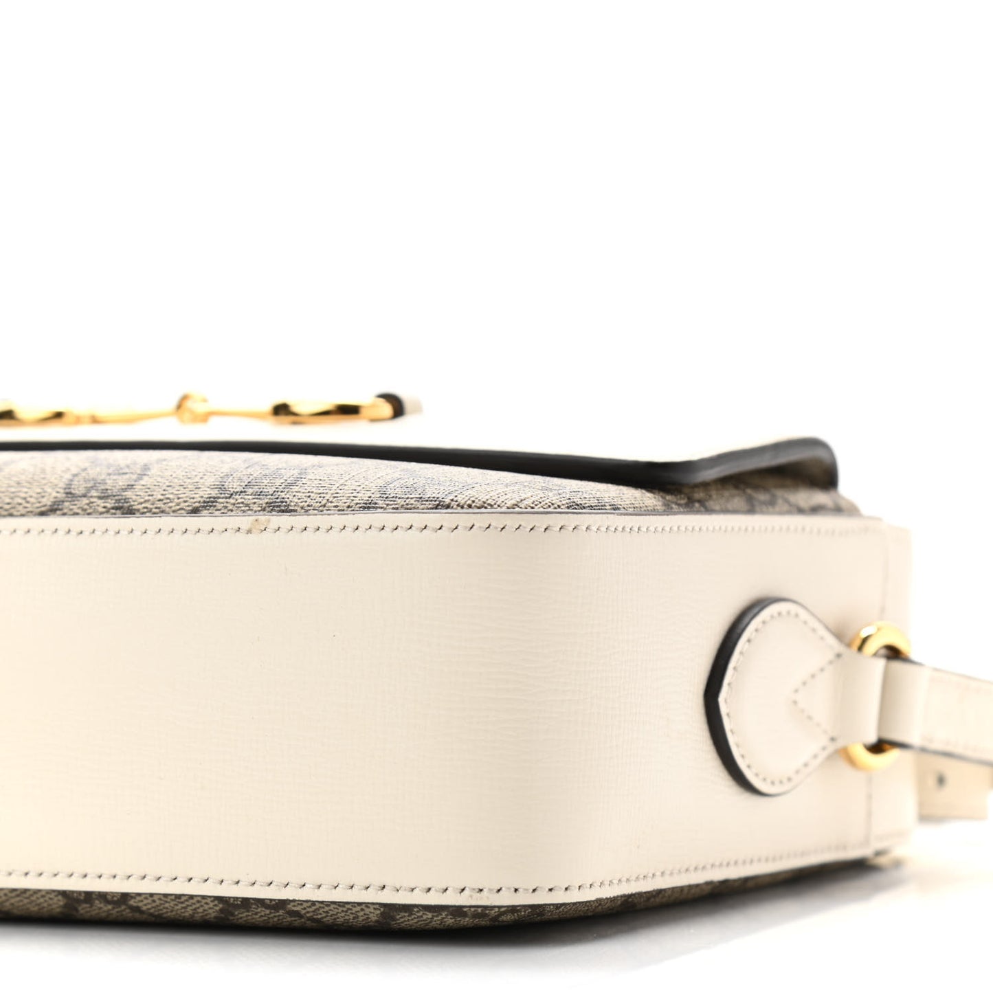GG Supreme Monogram Small Horsebit 1955 Shoulder Bag Beige Mystic White