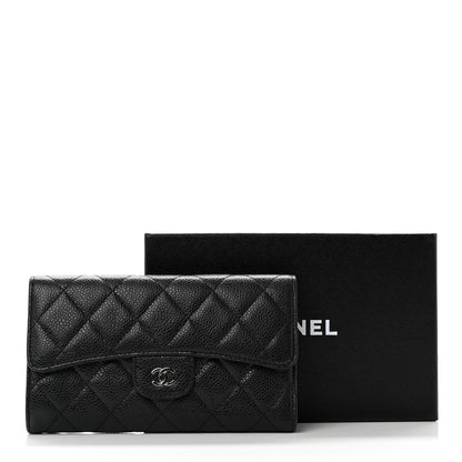 Chanel Caviar Quilted Large Gusset Flap Wallet Black 9 of 9