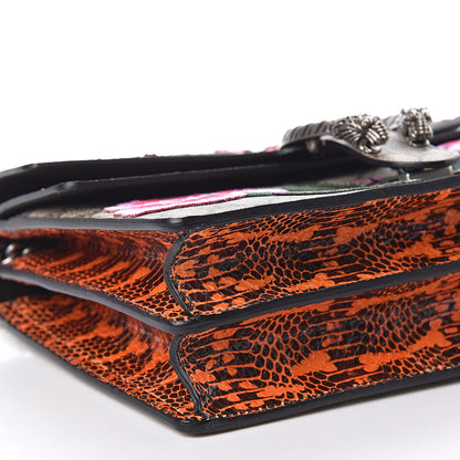 Gucci GG Supreme Monogram Snakeskin Elton Embroidered Medium Dionysus Shoulder Bag Beige Orange 8 of 13