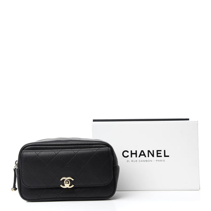 Chanel Calfskin Stitched Casual Trip Waist Bag Black 11 of 11