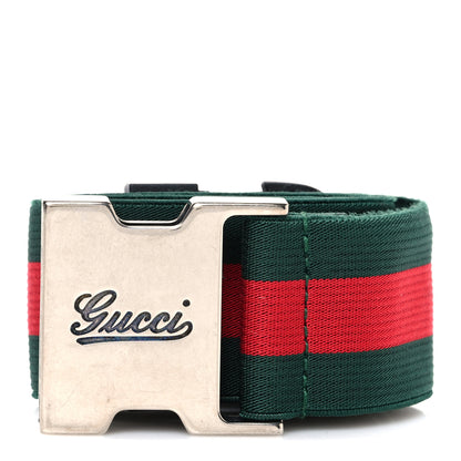 Gucci Nylon Web Belt 85 34 Green Red 1 of 4