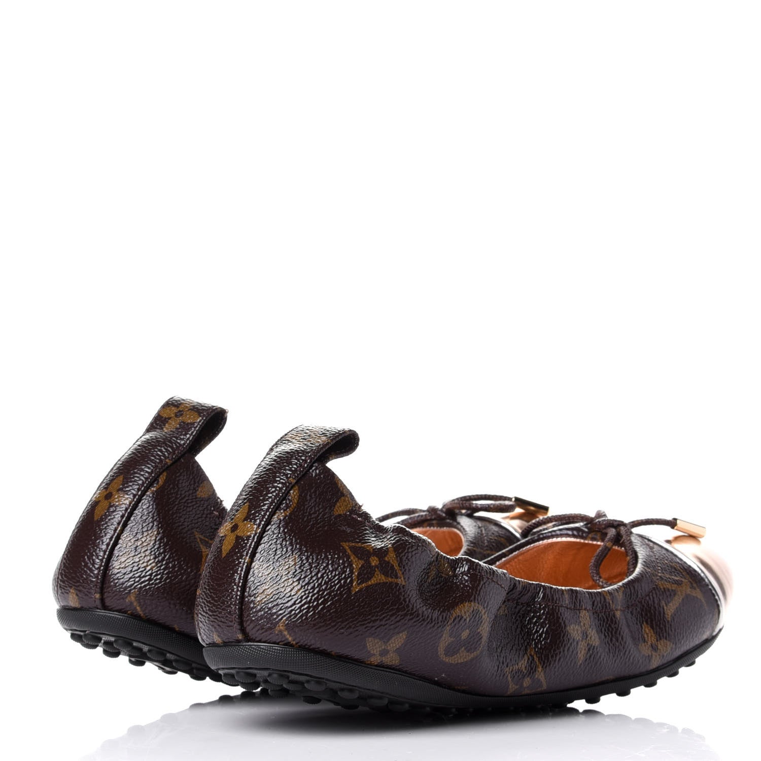 Louis Vuitton Patent Monogram Flirty Ballerina Flats 38 Gold 4 of 7