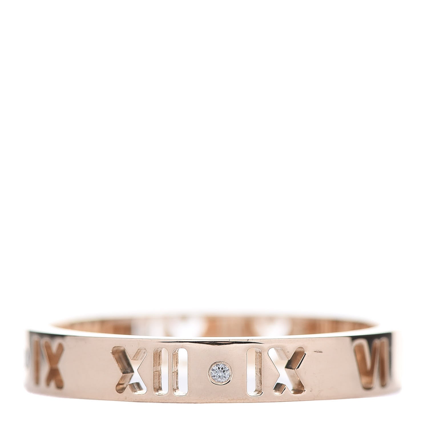 Tiffany 18K Rose Gold Diamond Atlas Pierced Ring 58 8.25 1 of 5