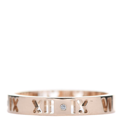 Tiffany 18K Rose Gold Diamond Atlas Pierced Ring 58 8.25 1 of 5
