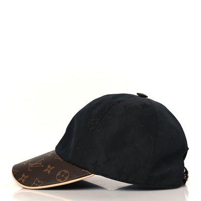 Louis Vuitton Polyester Silk Monogram LV Get Ready Cap M Black 3 of 7
