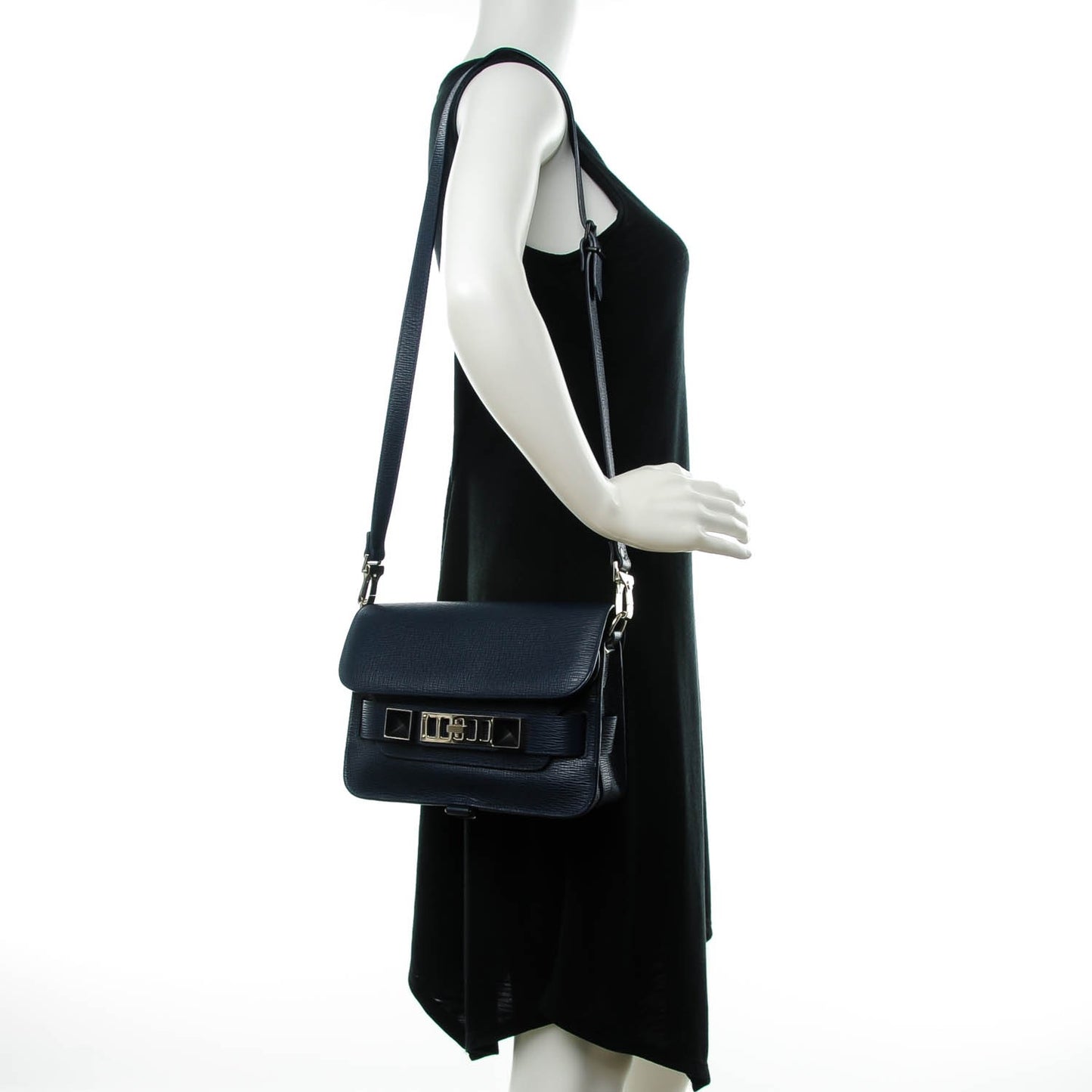 Linosa Leather Mini PS11 Classic Shoulder Bag Navy