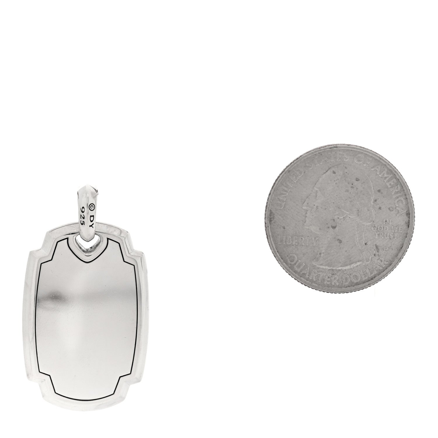 David Yurman Sterling Silver Black Diamond Black Onyx Elongated Amulet Pendant 2 of 3