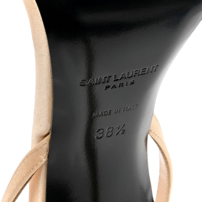 Saint Laurent Crepe Satin Crystal New Nuit 110 Sandals 38.5 Soft Nude 6 of 8