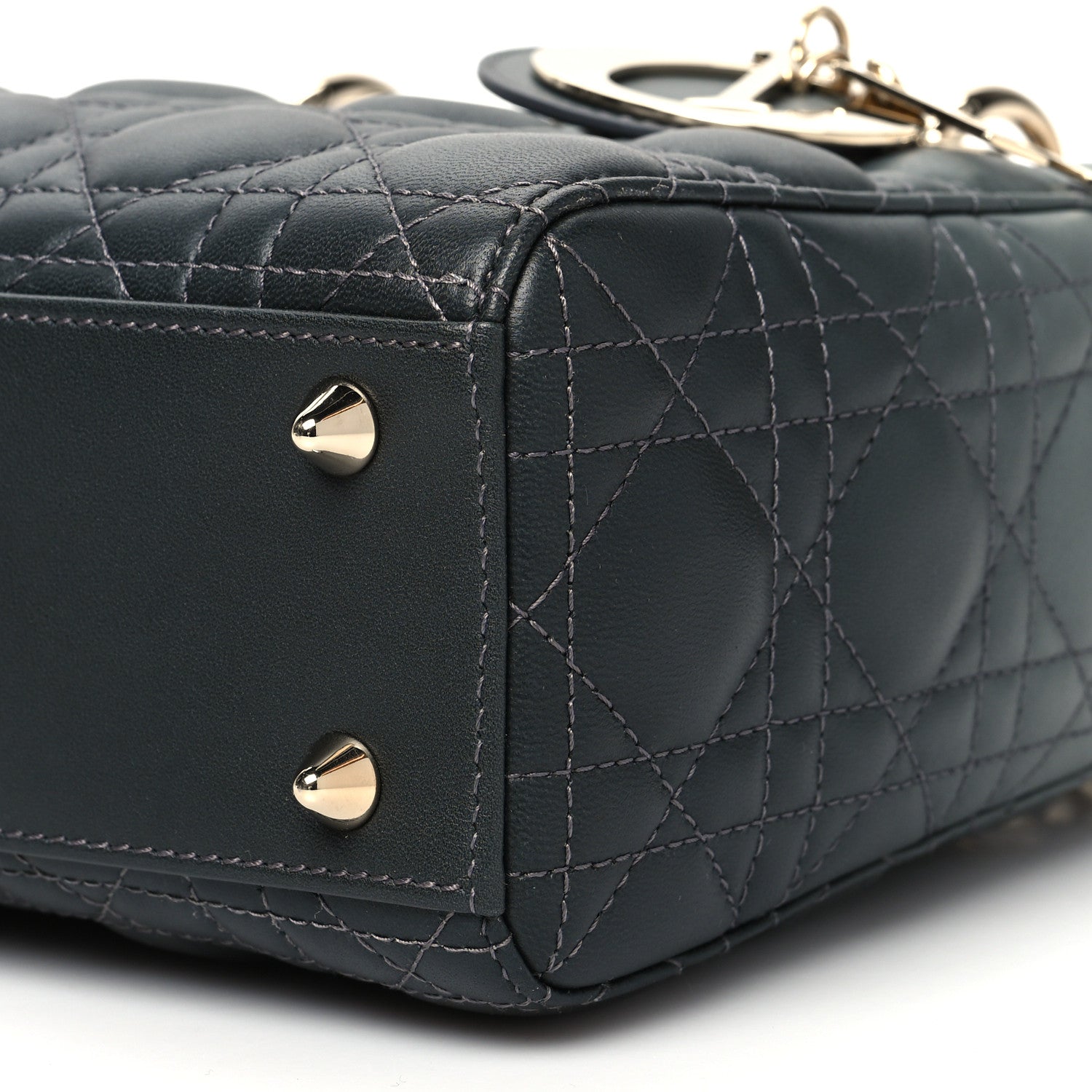 Christian Dior Lambskin Cannage Gradient Small My ABCDior Lady Dior Grey 9 of 9