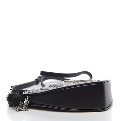 Saint Laurent Calfskin Studded Monogram Heart Shoulder Bag Black 4 of 9