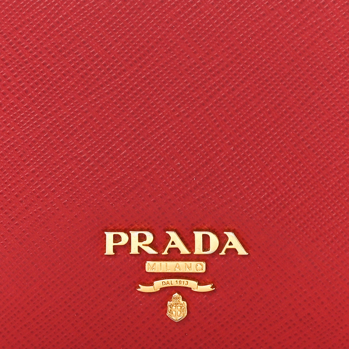 Prada Saffiano Metal Compact Snap Bi-Fold Wallet Fuoco 7 of 7
