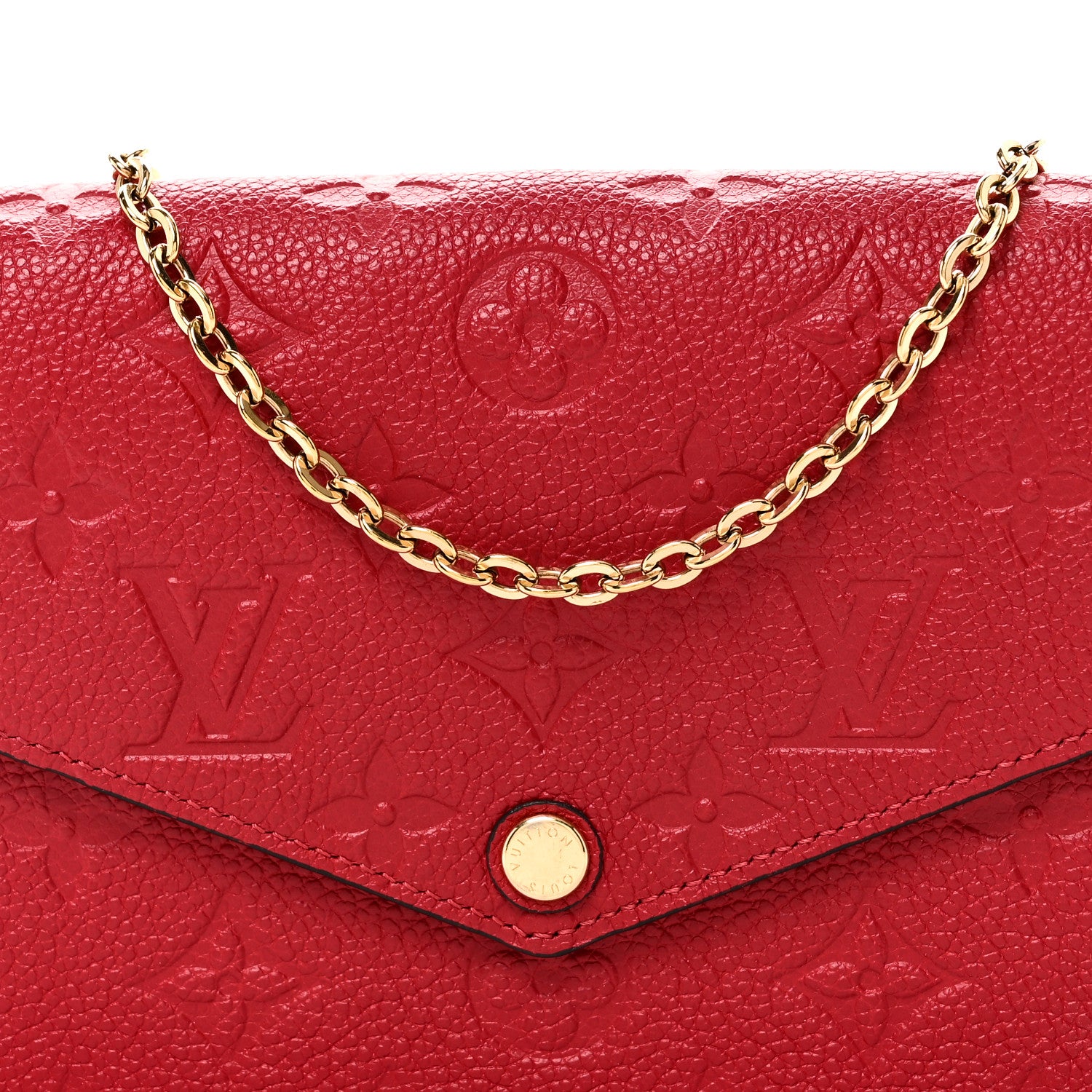 Louis Vuitton Empreinte Pochette Felicie Chain Wallet Scarlet 8 of 10