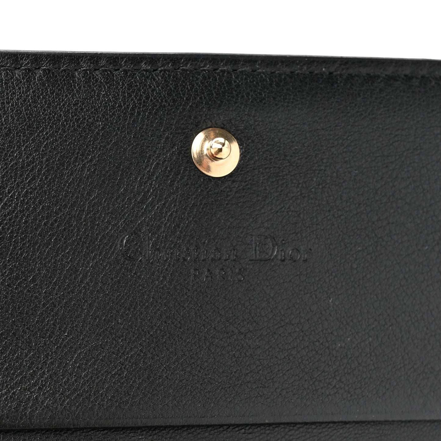 Patent Cannage Small Lady Dior Flap Card Holder Black
