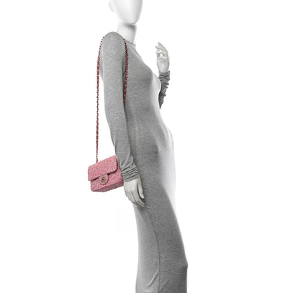 Chanel Tweed Quilted Mini Rectangular Flap Pink 2 of 11