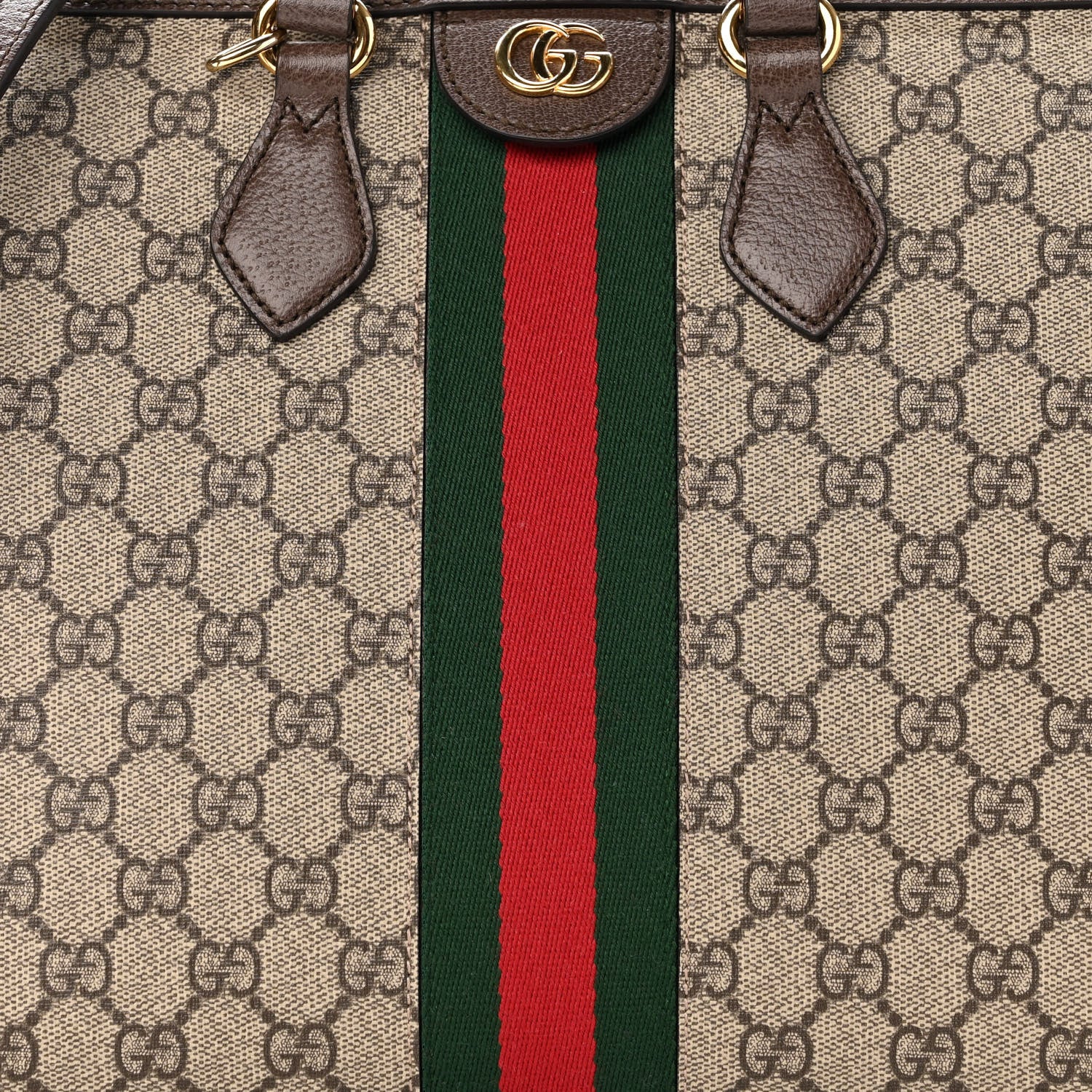 Gucci GG Supreme Monogram Web Medium Ophidia Tote Bag Brown 8 of 10
