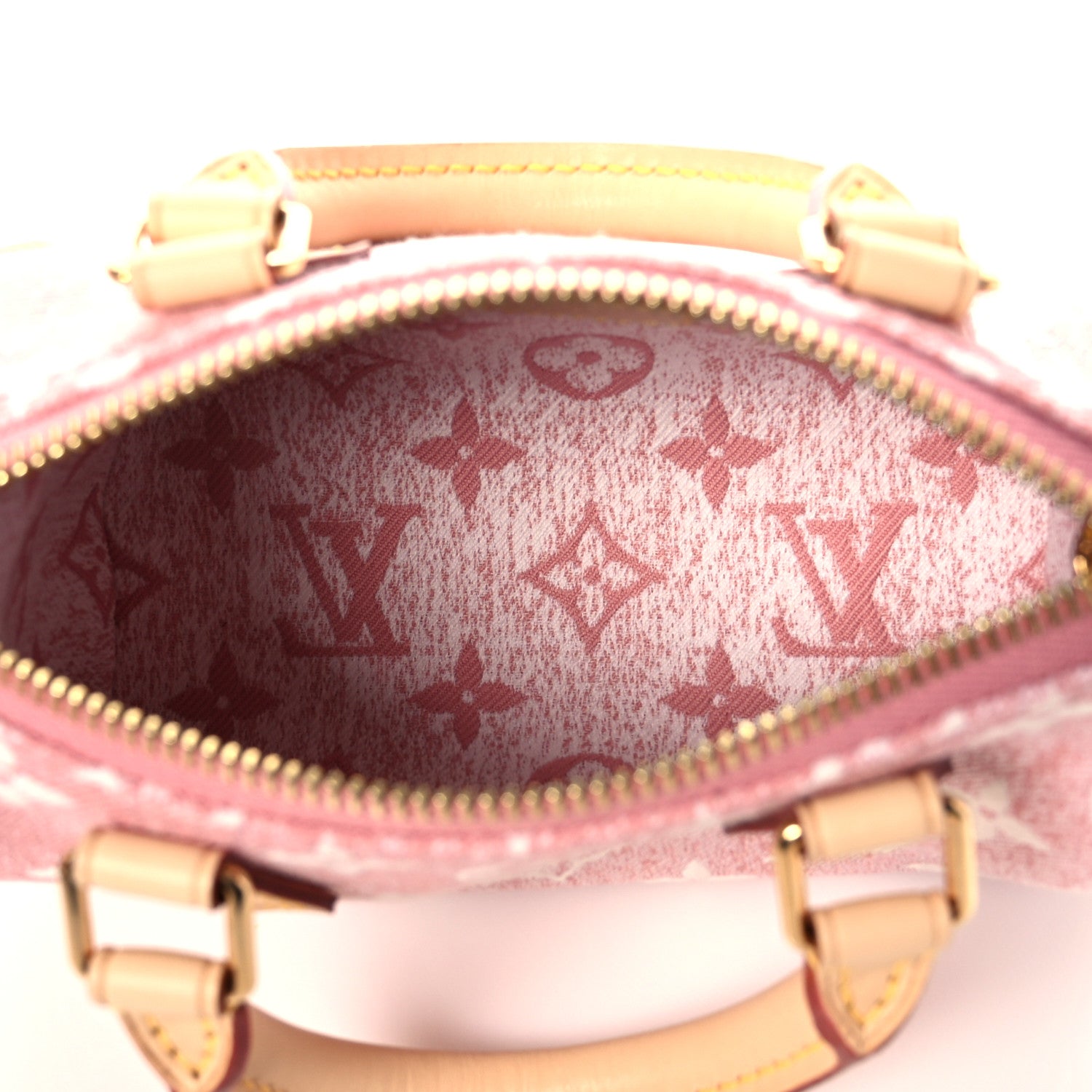 Louis Vuitton Monogram Jacquard Denim Nano Speedy Bandouliere Pink 5 of 9