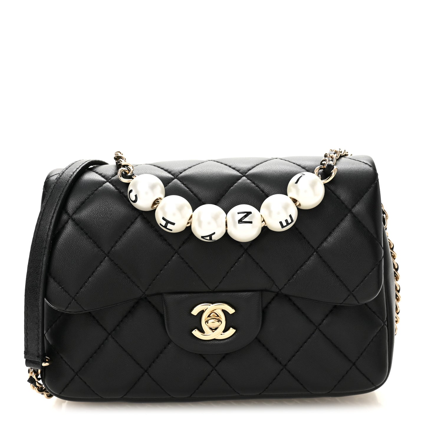 Lambskin Quilted Small My Precious Flap Black