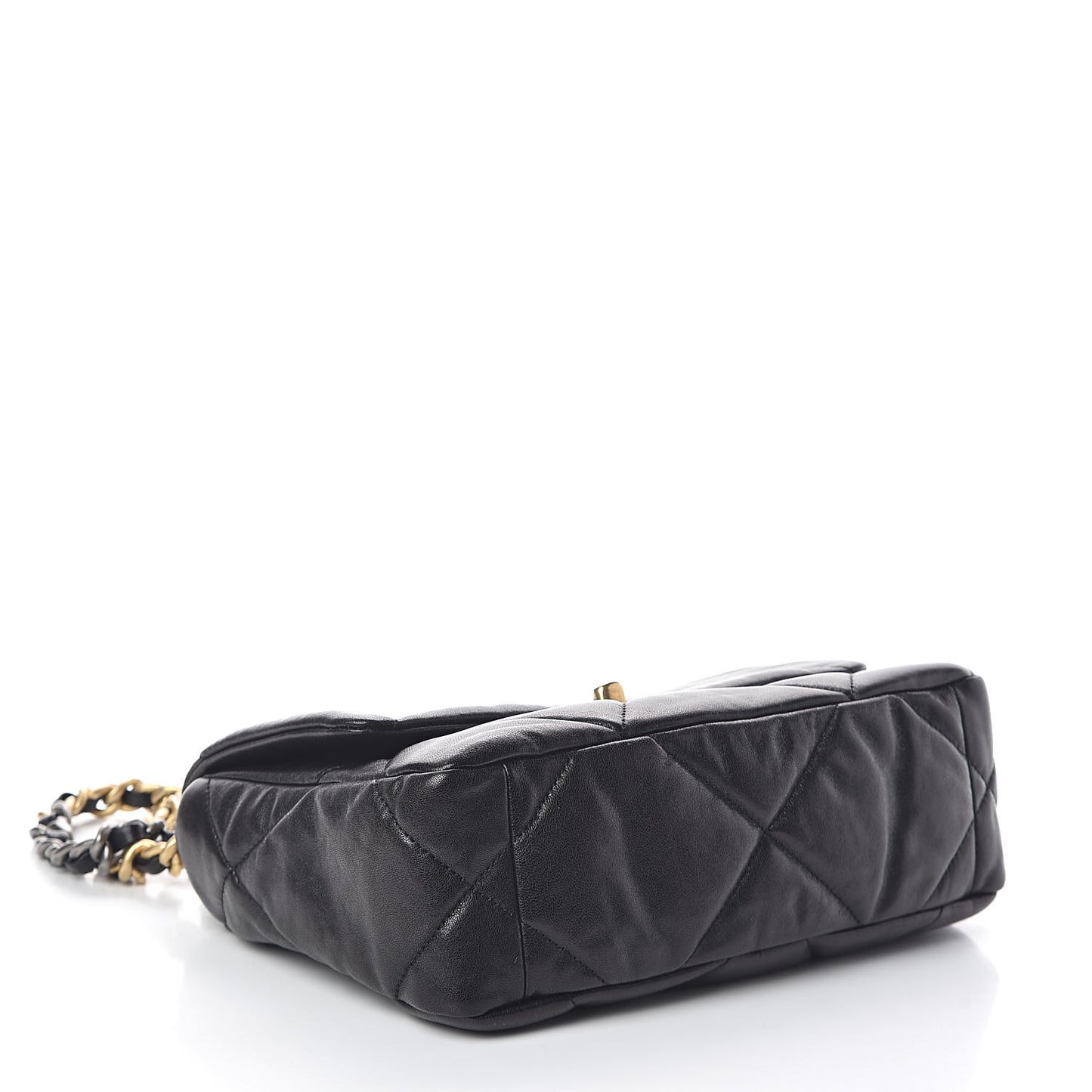 Lambskin Quilted Medium 19 Flap Black