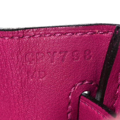 Hermes Swift Birkin 25 Rose Pourpre 29 of 34