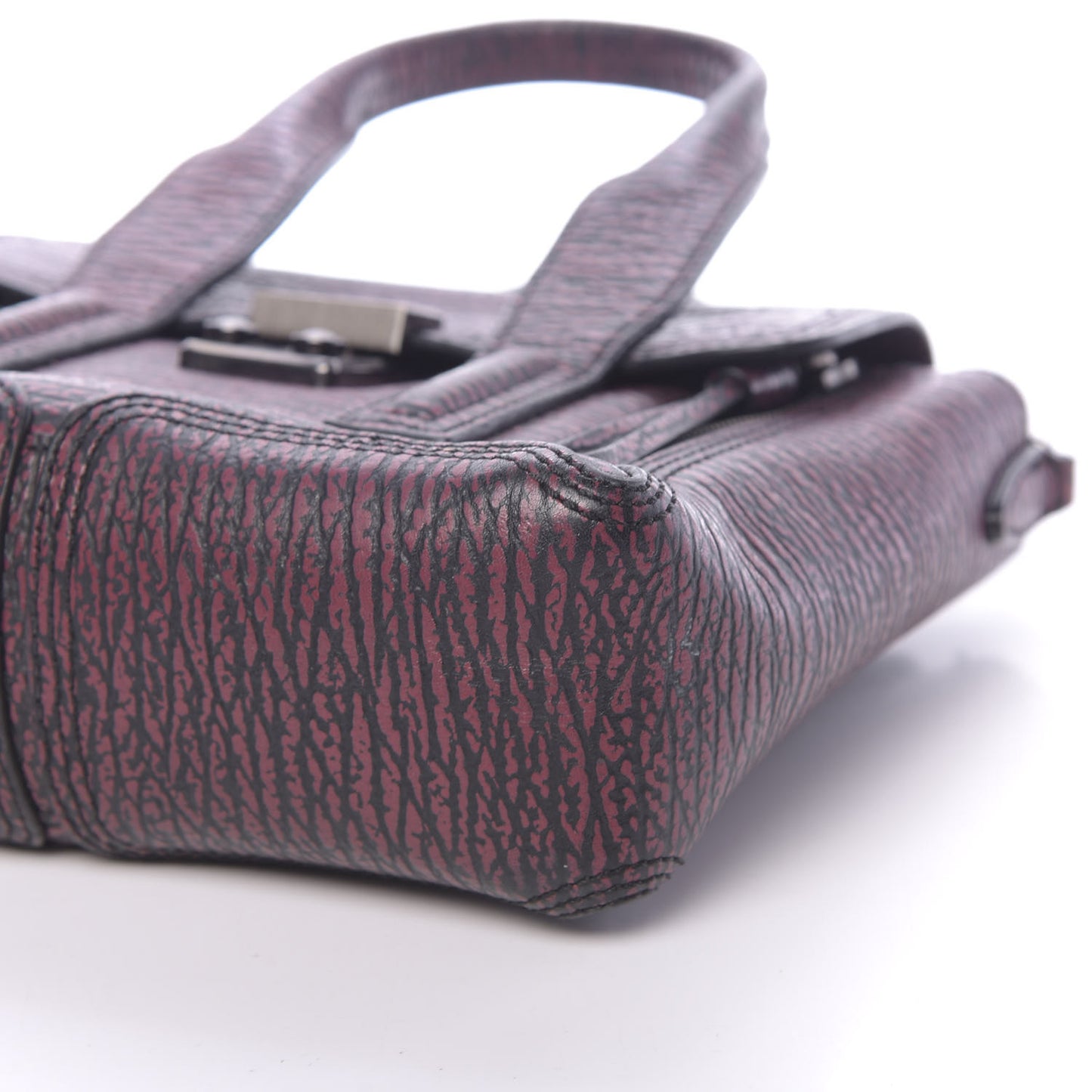 3.1 Textured Calfskin Mini Pashli Satchel Black Red