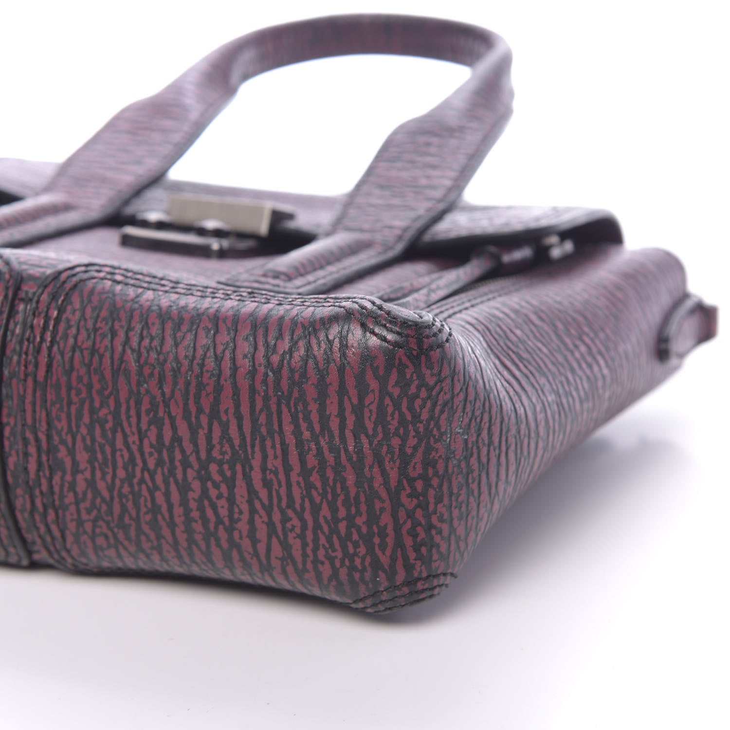3.1 Phillip Lim 3.1 Textured Calfskin Mini Pashli Satchel Black Red 9 of 13
