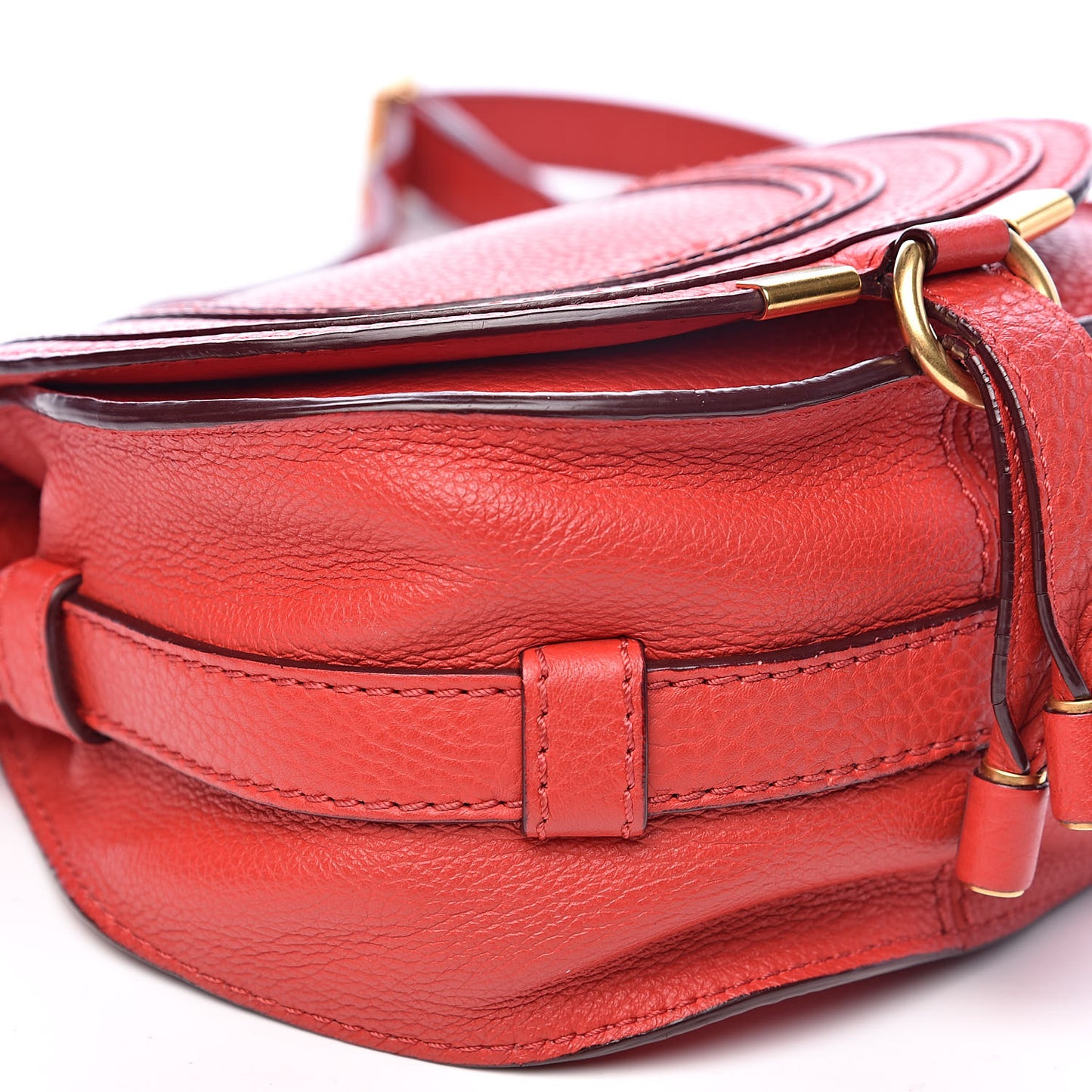 Calfskin Mini Marcie Round Crossbody Bag Red