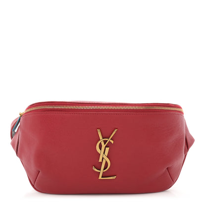 Saint Laurent Grain De Poudre Monogram Belt Bag Rouge Eros 1 of 11