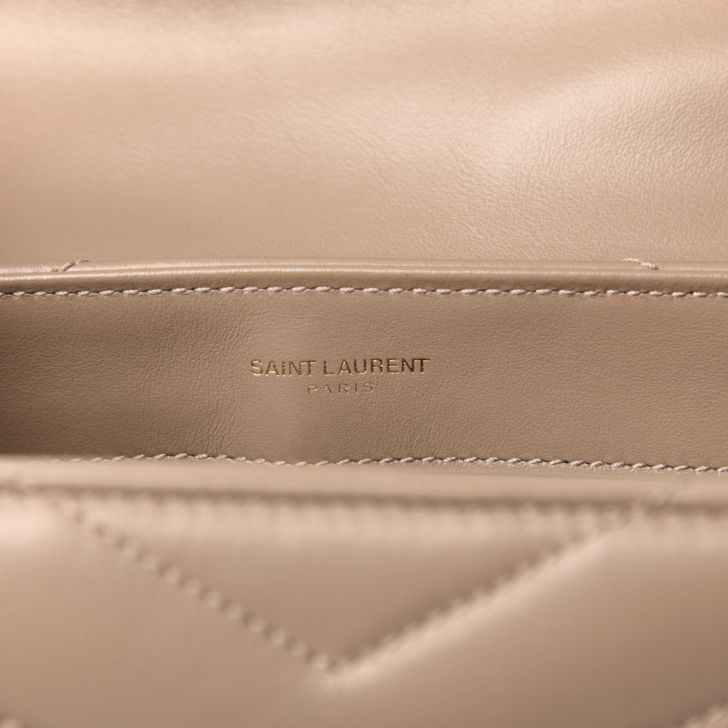 Saint Laurent Calfskin Y Quilted Monogram Toy Loulou Satchel Dusty Grey 8 of 12